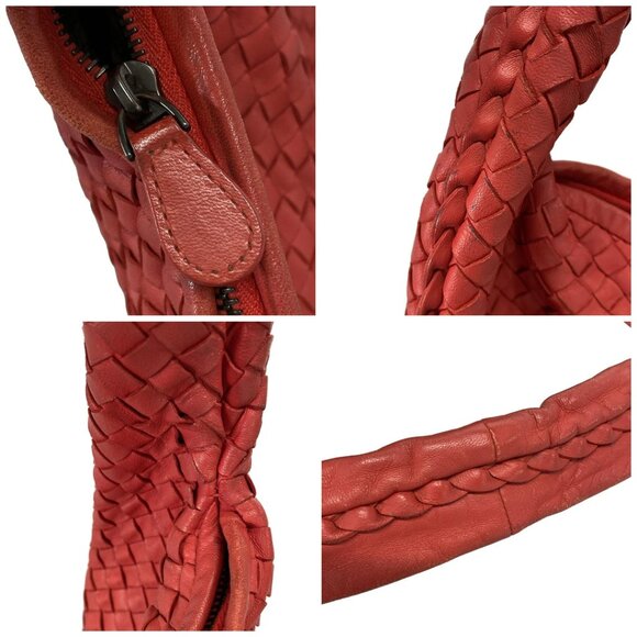 Auth BOTTEGA VENETA Large Veneta bag - Red Leather Handbag - Picture 10 of 14